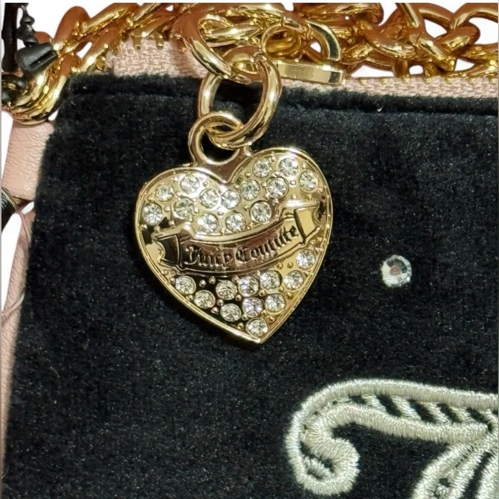 Juicy Couture Black and Gold Wristlet Duo Black Velvet, Limited Editin